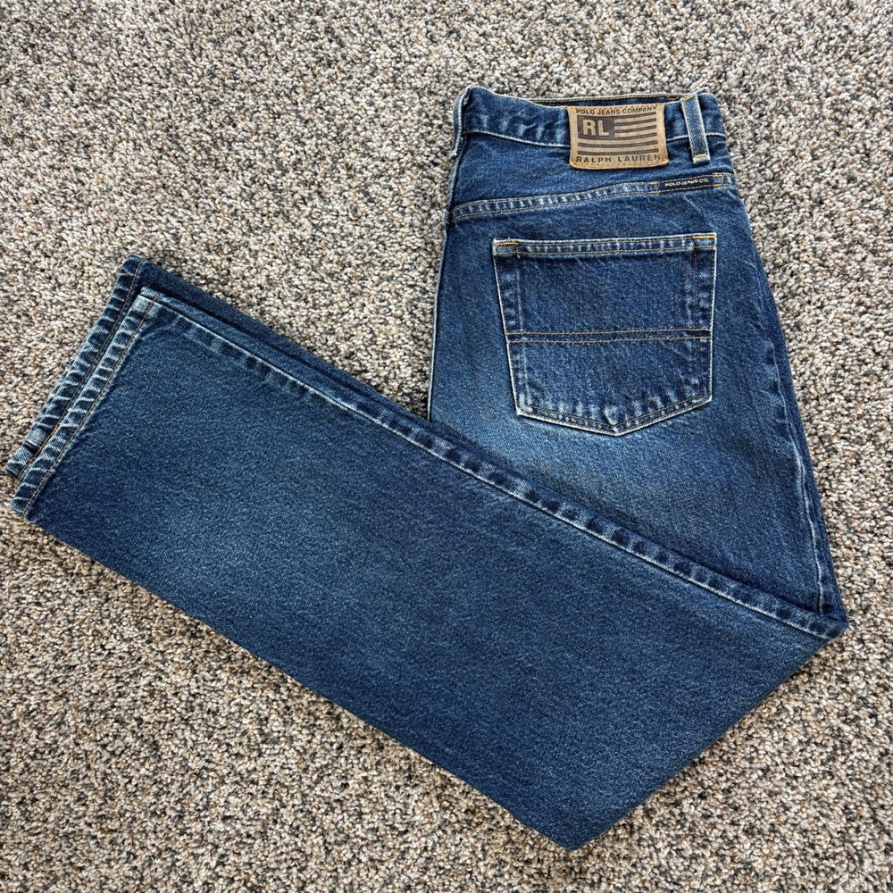 Polo Jeans Co Ralph Lauren 30x31 Classic Straight Leg Denim Jeans Blue RL